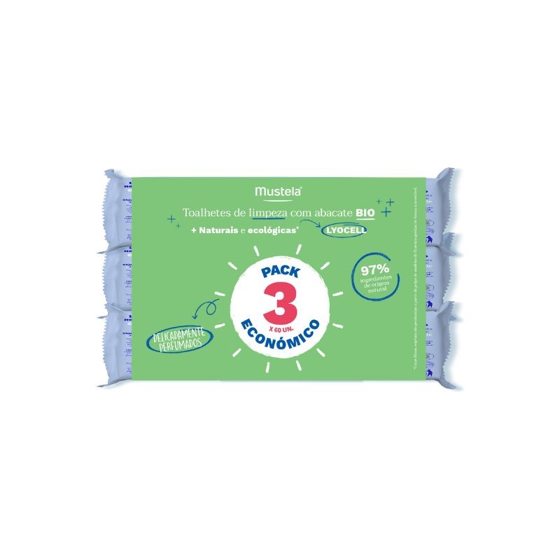 Mustela Toalhetes com Perfume x60 x3 | Limpeza Prática