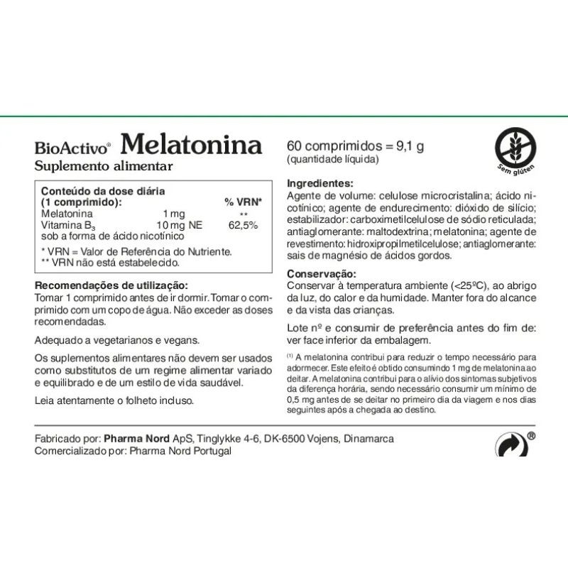 BioActivo Melatonina 60 Comprimidos | Sono Natural