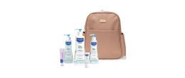 Mustela Mala Maternidade Mocca | Mochila com 5 Produtos Mustela Bebé Recém-Nascido