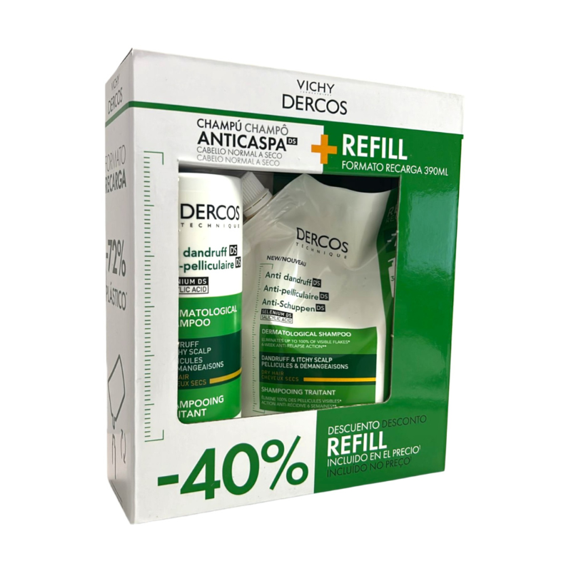Vichy Dercos Anticaspa Seca Champô 390ml + Refill 390ml